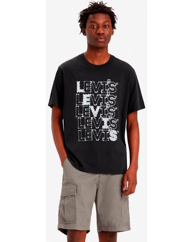 Levi's Levi's® Print-Shirt SS RELAXED FIT TEE BLACKS - Schwarz