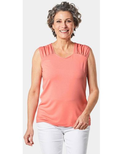 Goldner Shirttop Modisches Jerseytop aus angenehmer Viskose-Stretch-Qualität - Pink