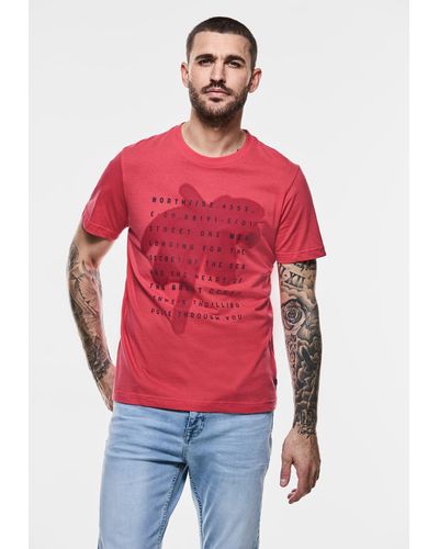 Street One Men T-Shirt aus reiner Baumwolle - Rot