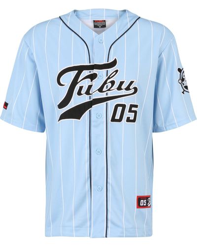 Fubu T-Shirt FM232-003-3 Varsity Pinstripe Baseball Jersey (1-tlg) - Blau