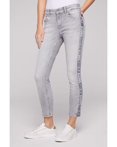 SOCCX Slim-fit-Jeans mit verkürztem Bein - Grau