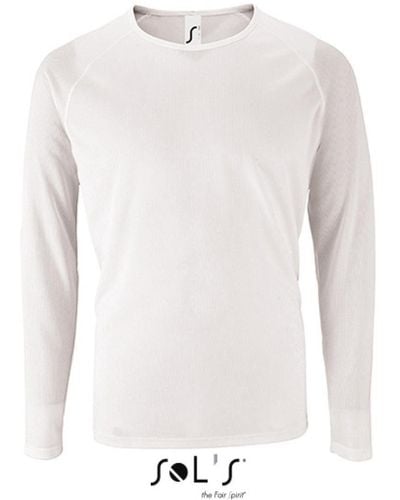 Sol's Langarmshirt Long-Sleeve Sports T-Shirt Sporty - Weiß