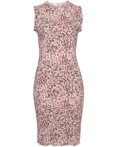 vivance active Druckkleid aus gekreppter Viskose mit Rüschenkante, figurbetontes Sommerkleid - Pink