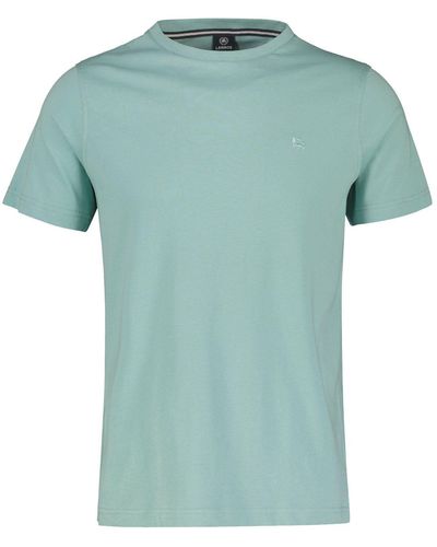 Lerros Unifarbenes Basic T-Shirt mit Logostitch - Grün