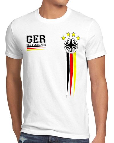 style3 Print- Deutschland T-Shirt EM 2024 Europameisterschaft Trikot Spieler - Weiß