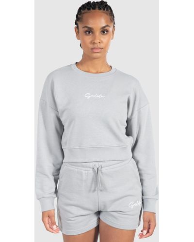 Smilodox Sweatshirt Elyssa Oversize, 100% Baumwolle - Grau