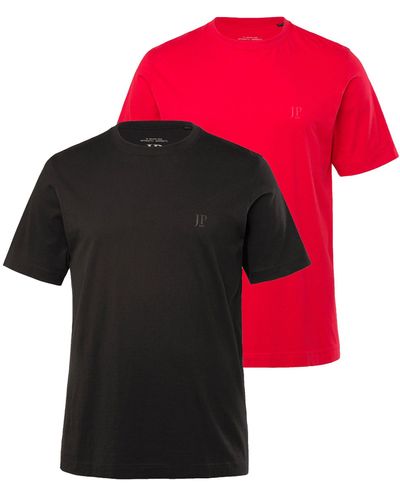 JP1880 Shirt JP 1880 T-Shirts Basic 2er-Pack Rundhals bis 8XL (2-tlg) - Rot