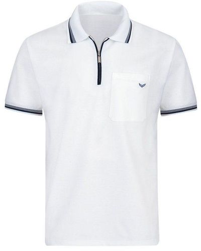 Trigema Poloshirt mit Reißverschluss (1-tlg) - Weiß
