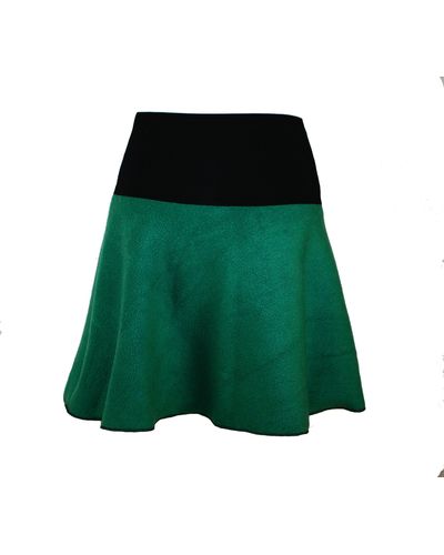 dunkle design Minirock Fleece 45cm Farbwahl elastischer Bund - Grün