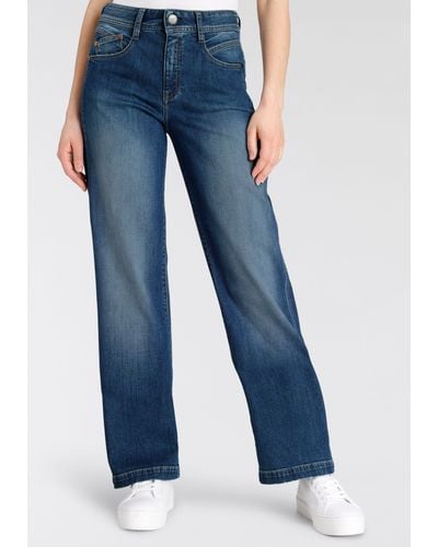 Herrlicher Weite Jeans Gila Sailor Long Organic Waschung - Blau