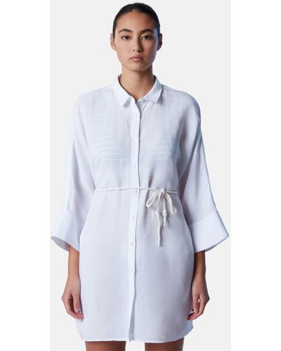 North Sails Shirtkleid Kimono-Hemdblusenkleid mit klassischem Design - Weiß