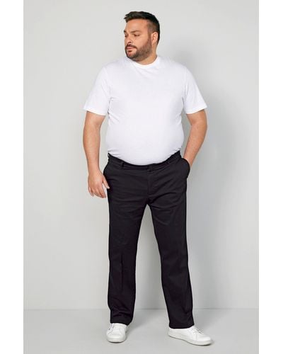 Men Plus Plus Anzughose Men + Hose Bauchfit elastischer Bund bis Gr. 41 - Weiß