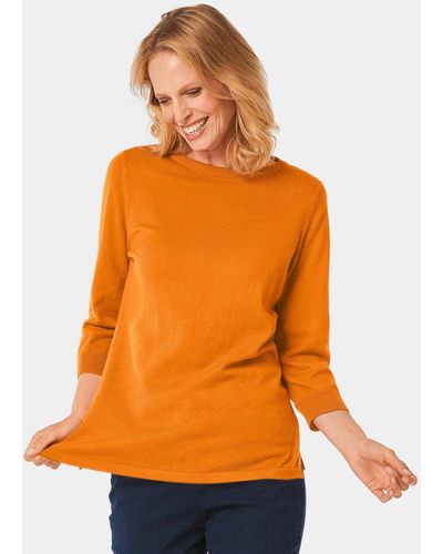 Goldner Strickpullover Pullover aus hochwertigem Garn - Orange