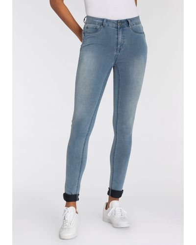 Arizona Skinny-fit-Jeans Ultra Stretch High Waist mit Shapingnähten - Blau