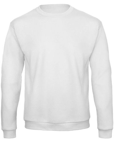 Bc & Rundhalspullover B & C Sweater Sweatshirt Rundhals Pullover Pulli langarm - Weiß