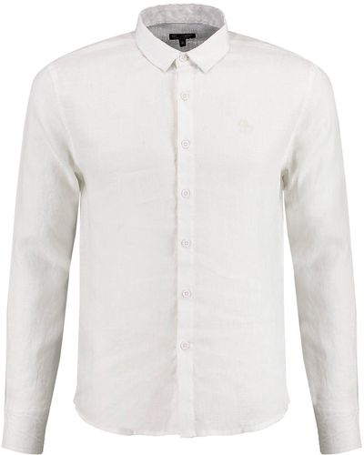 Key Largo Langarmhemd Leinenhemd MSH LUIS / SOLID Langarm (1-tlg) - Weiß