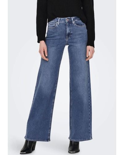 ONLY High-waist-Jeans ONLMADISON BLUSH HW WIDE DNM CRO372 NOOS - Blau