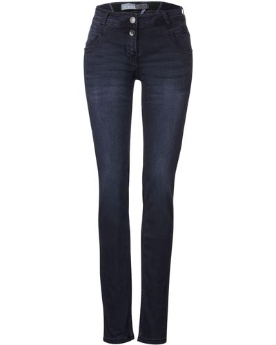 Cecil Slim-fit-Jeans (1-tlg) Plain/ohne Details - Blau