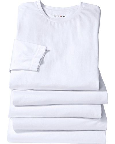 Otto Kern Langarmshirt (Spar-Set, 5er-Pack) aus Baumwolle, geeignet Shirt oder als Unterzieher - Weiß