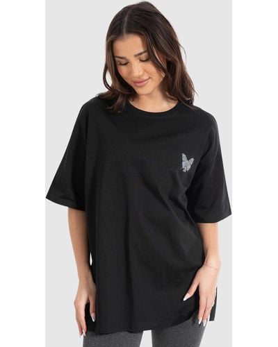 Smilodox T-Shirt Payton Oversize, 100% Baumwolle - Schwarz
