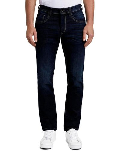 Tom Tailor 5-Pocket-Jeans MARVIN Straight mit kleinem Logo-Print - Blau