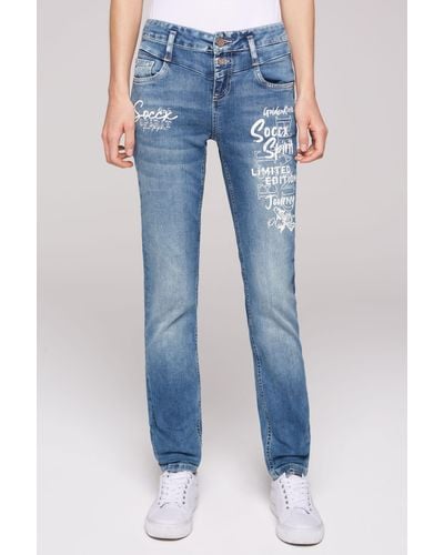 SOCCX Slim-fit-Jeans mit normaler Leibhöhe - Blau