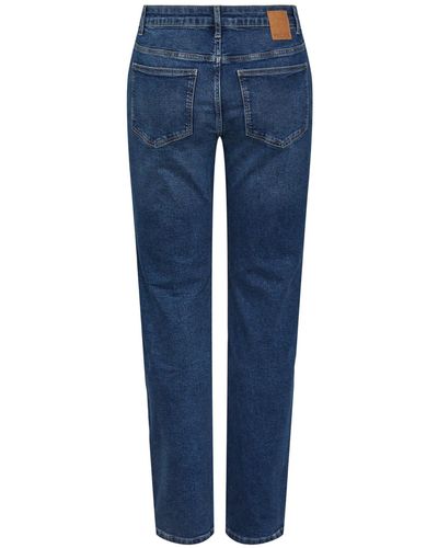 Pieces Regular-fit-Jeans KESIA (1-tlg) Plain/ohne Details - Blau