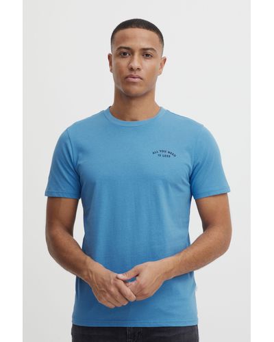 Casual Friday T-Shirt CFThor tee with chest print - Blau