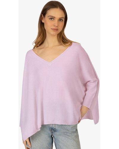 Rainbow Cashmere V-Ausschnitt-Pullover aus Wolle-Kaschmir-Mischung - Pink