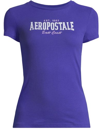 Aéropostale T-Shirt EAST COAST (1-tlg) Weiteres Detail - Lila