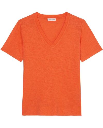 Marc O' Polo T-shirt, short sleeve, v-neck - Orange