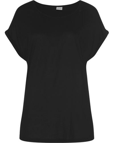 Lascana Kurzarmshirt im Basic-Style, T-Shirt aus weicher Viskose - Schwarz