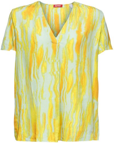 Esprit Hemdbluse v neck blouse - Gelb
