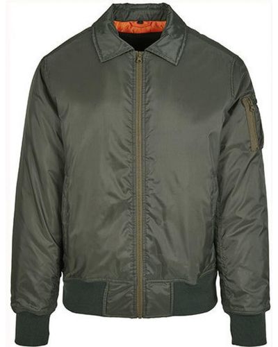 Build Your Brand Outdoorjacke Jacke Collar Bomber Jacket - Grün