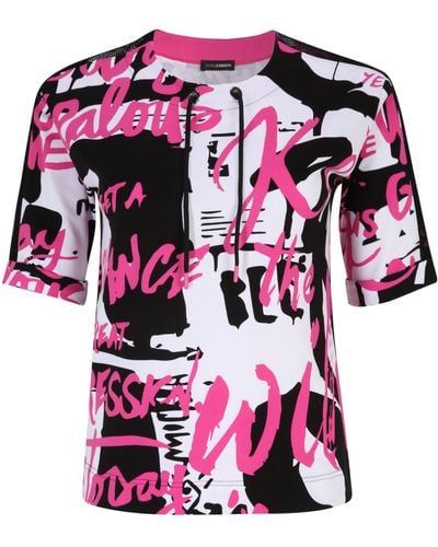 Doris Streich 3/4-Arm-Shirt Sweatshirt mit Grafik-Print - Pink