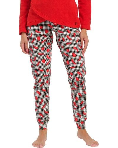 Rebelle Pyjamahose Pyjama Hose Paprika (1-tlg) Modisches Design - Rot