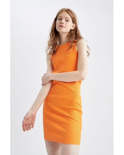 Defacto Jerseykleid BODYCON DRESS - Orange