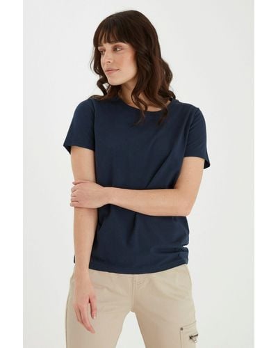 Fransa T-Shirt (1-tlg) Weiteres Detail - Blau