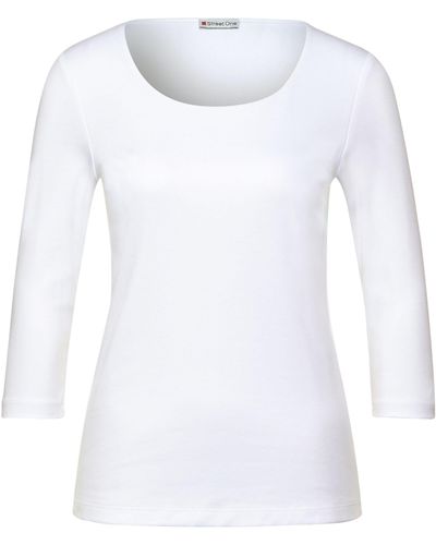 Street One 3/4-Arm-Shirt mit Rundhalsausschnitt - Weiß