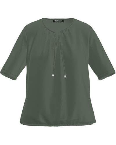 FRANK WALDER Blusenshirt mit femininer Kräuselung und Bindeband - Grün
