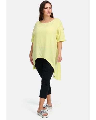 Kekoo Tunikashirt A-Linie Shirt aus luftig leichter Baumwoll-Viskose 'Suave' - Gelb