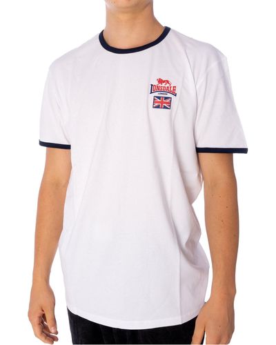 Lonsdale London Cashendun T- Shirt weiß navy rot (1-tlg)
