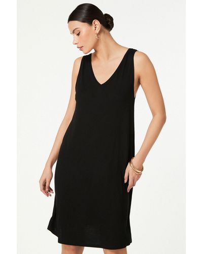 Next Jerseykleid Lässiges Kleid mit V-Ausschnitt (1-tlg) - Schwarz