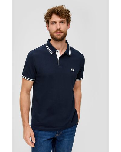 S.oliver Kurzarmshirt Poloshirt mit - Blau