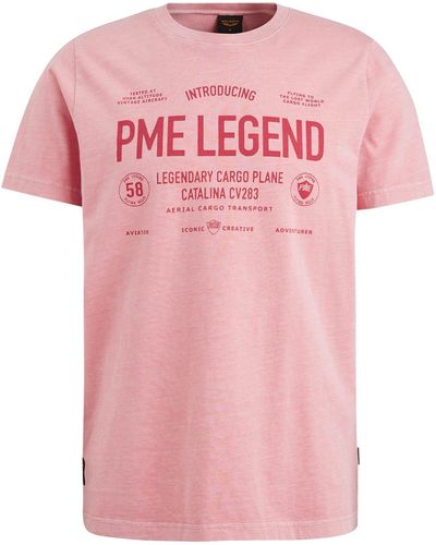 PME LEGEND Kurzarmshirt Short sleeve r-neck single jersey - Pink
