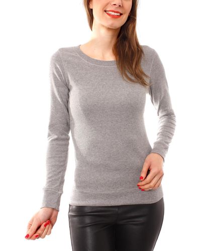 Muse Rundhalsshirt Leichtes Basic Sweatshirt Slim Fit 3237 - Grau