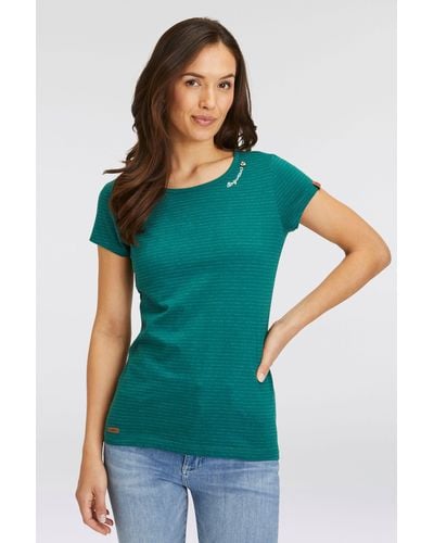 Ragwear T-Shirt MINT STRIPES O im Streifen-Ringel-Design - Grün