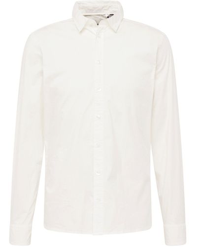 Blend Langarmhemd (1-tlg) - Weiß