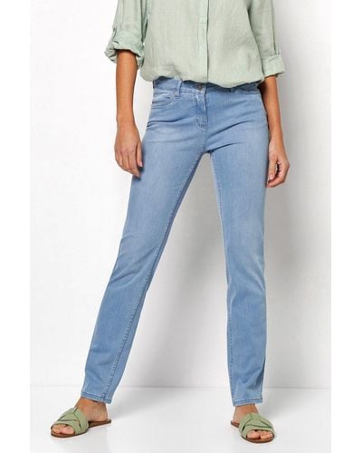 Toni Jeans Perfect Shape Straight Gesäßtaschen mit aufwendiger Verzierung - Blau