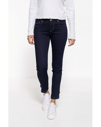 ATT Jeans ATT Slim-fit-Jeans Leoni mit kontrastierenden Absteppungen - Blau